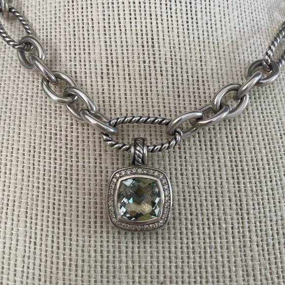 David Yurman Albion Prasiolite and Diamonds Enhancer - Picture 3 of 13